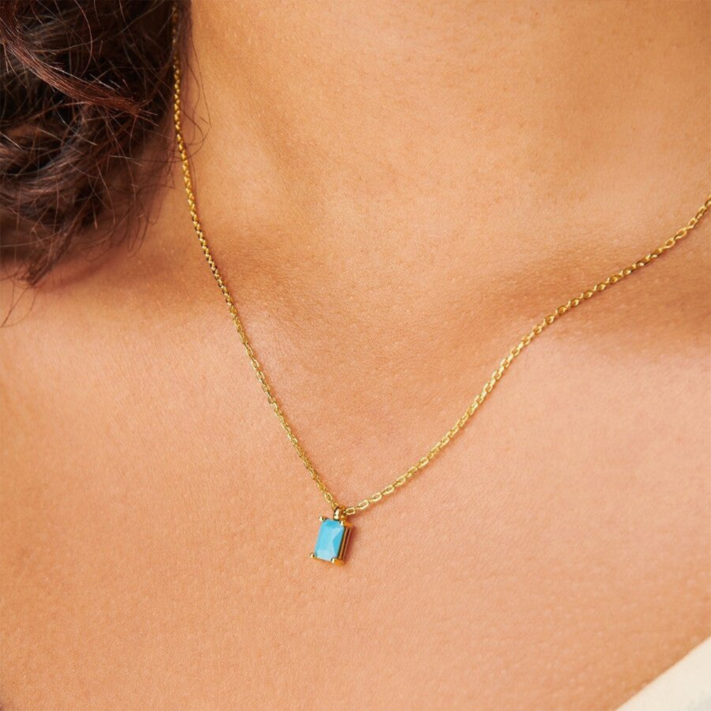 December Birthstone Pendant Necklace - Elegant Zircon Charm