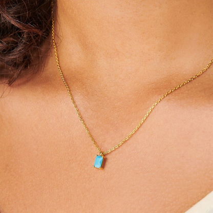 December Birthstone Pendant Necklace - Elegant Zircon Charm