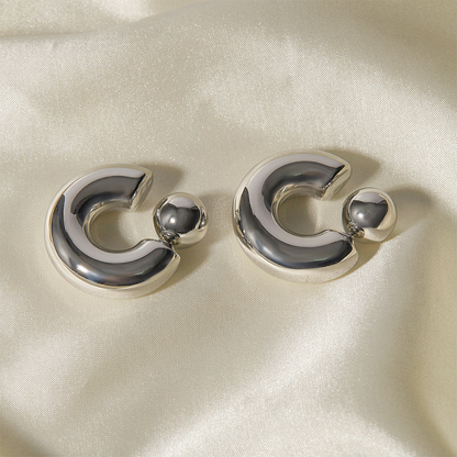 Vintage C-shaped 3D Earrings