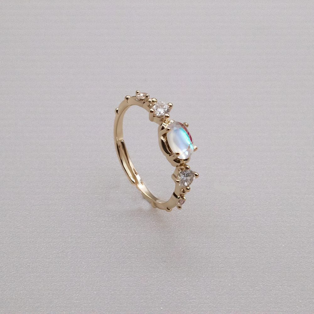 White Chalcedony Cabochon Ice Ring – A Timeless Piece of Pure Elegance