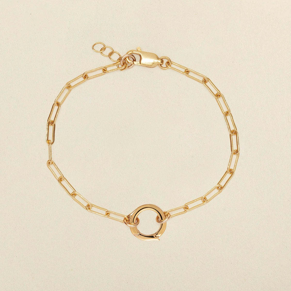 Elegant Circle Link Bracelet - Timeless Gold Chain Charm