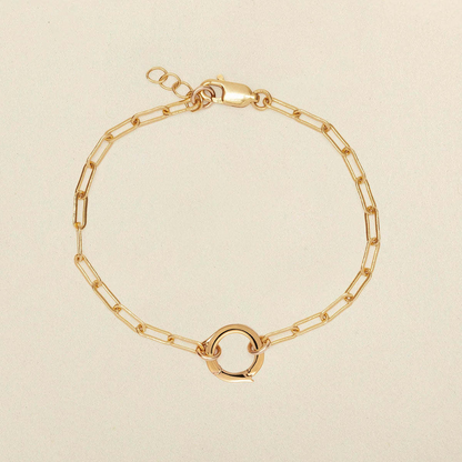 Elegant Circle Link Bracelet - Timeless Gold Chain Charm