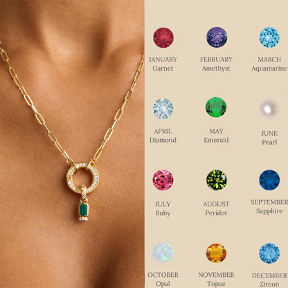 Elegant Chain Pendant Necklace - December Birthstone Collection