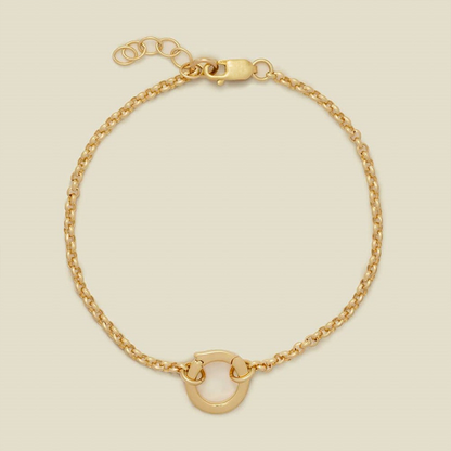 Elegant Circle Link Bracelet - Timeless Gold Chain Charm