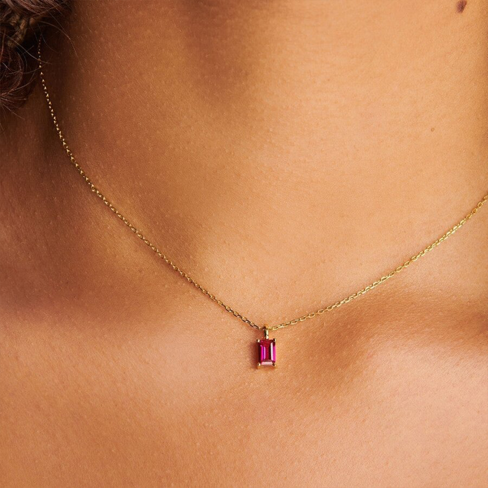 December Birthstone Pendant Necklace - Elegant Zircon Charm