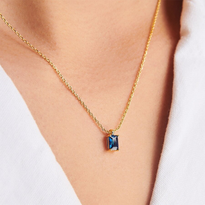 December Birthstone Pendant Necklace - Elegant Zircon Charm