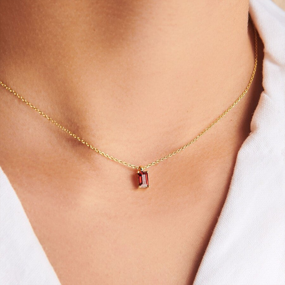 December Birthstone Pendant Necklace - Elegant Zircon Charm