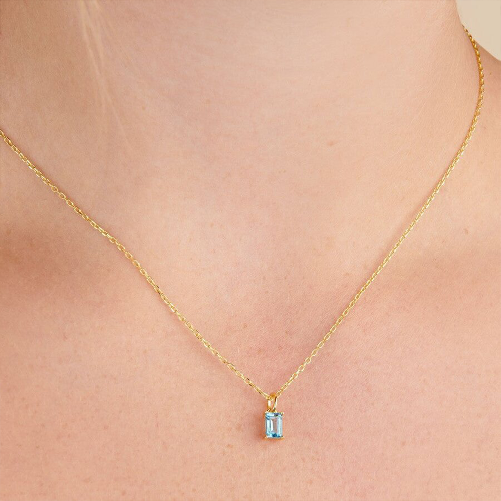 December Birthstone Pendant Necklace - Elegant Zircon Charm