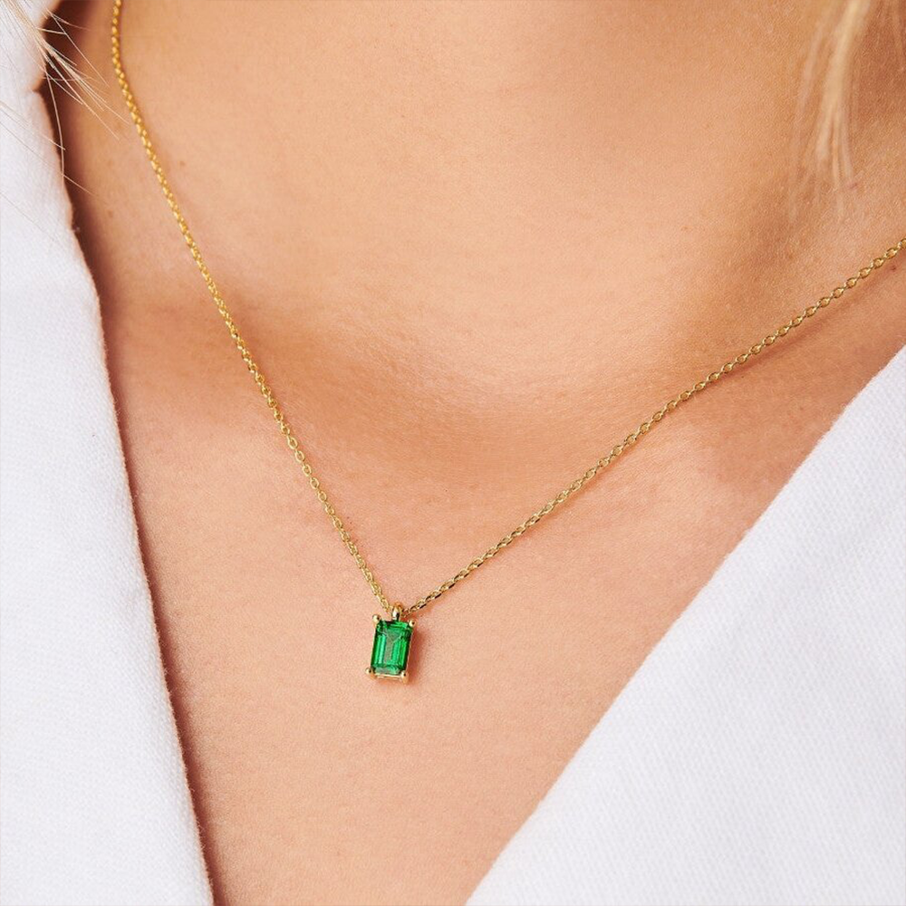 December Birthstone Pendant Necklace - Elegant Zircon Charm